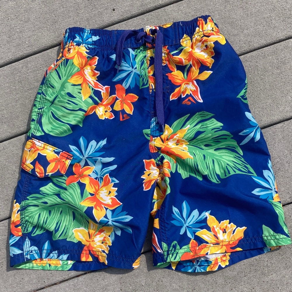 Kanu Surf Tropical Blue and Orange Swim Trunks